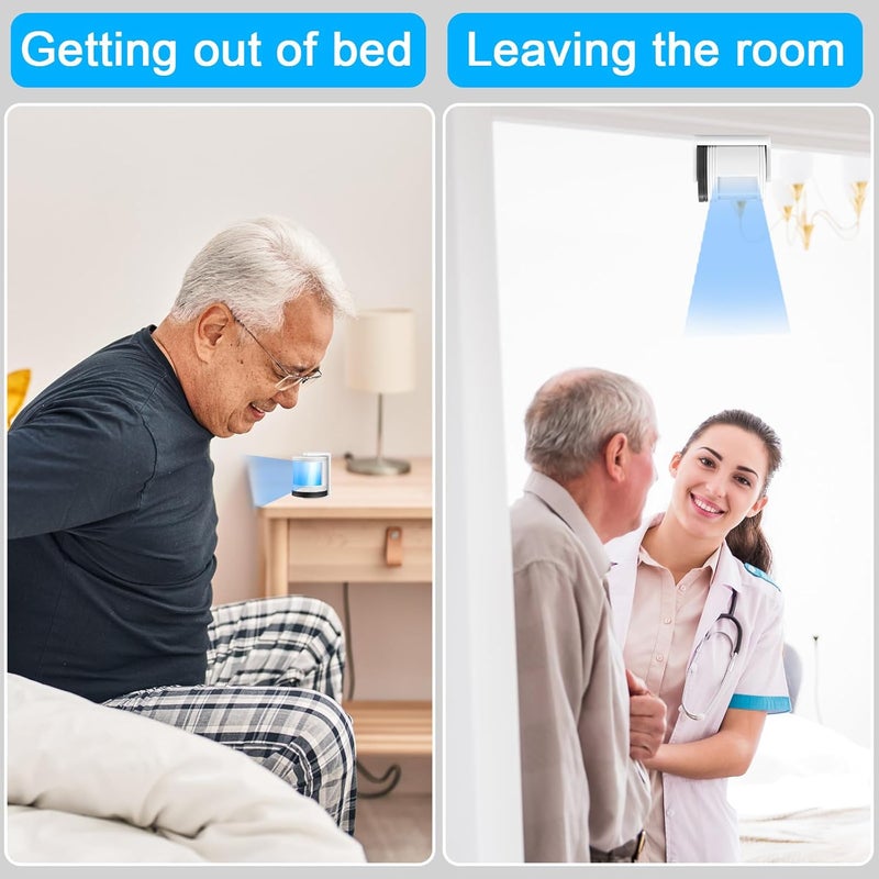 Diweit Bed Sensor Alarm and Fall Prevention for Elderly/Dementia, Caregiver Pager Motion Sensor Alarm with 5 Volume Level, 36 Melody/LED/Vibration Mode, Rechargeable Bed Alarm for Elderly Adults Wireless - Image 2